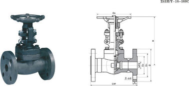 Flanged Forged Cast Steel Gate Valve High Temperature , Threaded Gate Valve