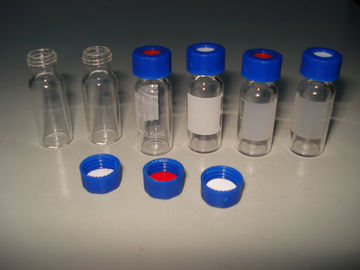 Mavi PTFE silikon Septa beyaz ile 9 mm yarık siyah yivli vidalı kapak